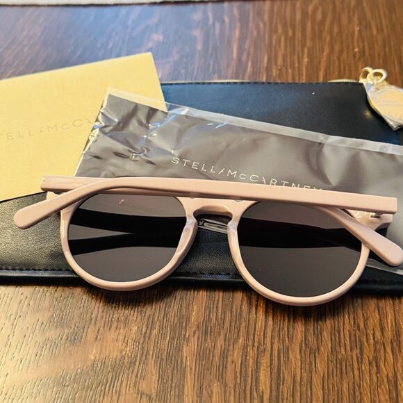 New Authentic Stella McCartney Sunglasses SC0069S Nude with Smoke Lenses Men's - Picture 3 of 6